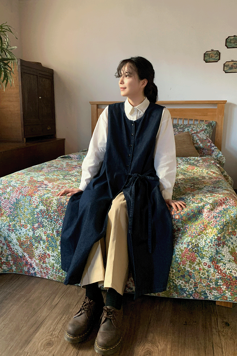 네잇트 데님 랩 원피스