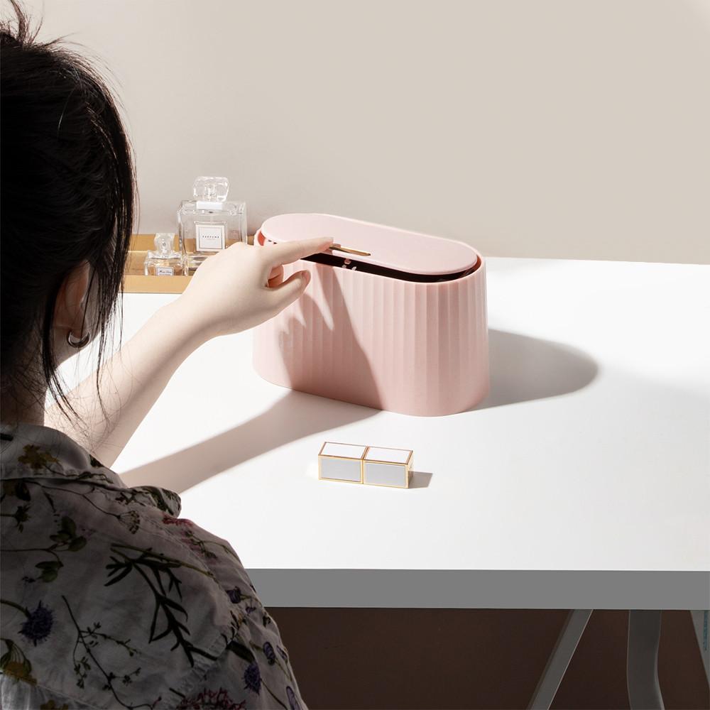 책상 화장대 미니휴지통 탁상용 인테리어 원터치 쓰레기통