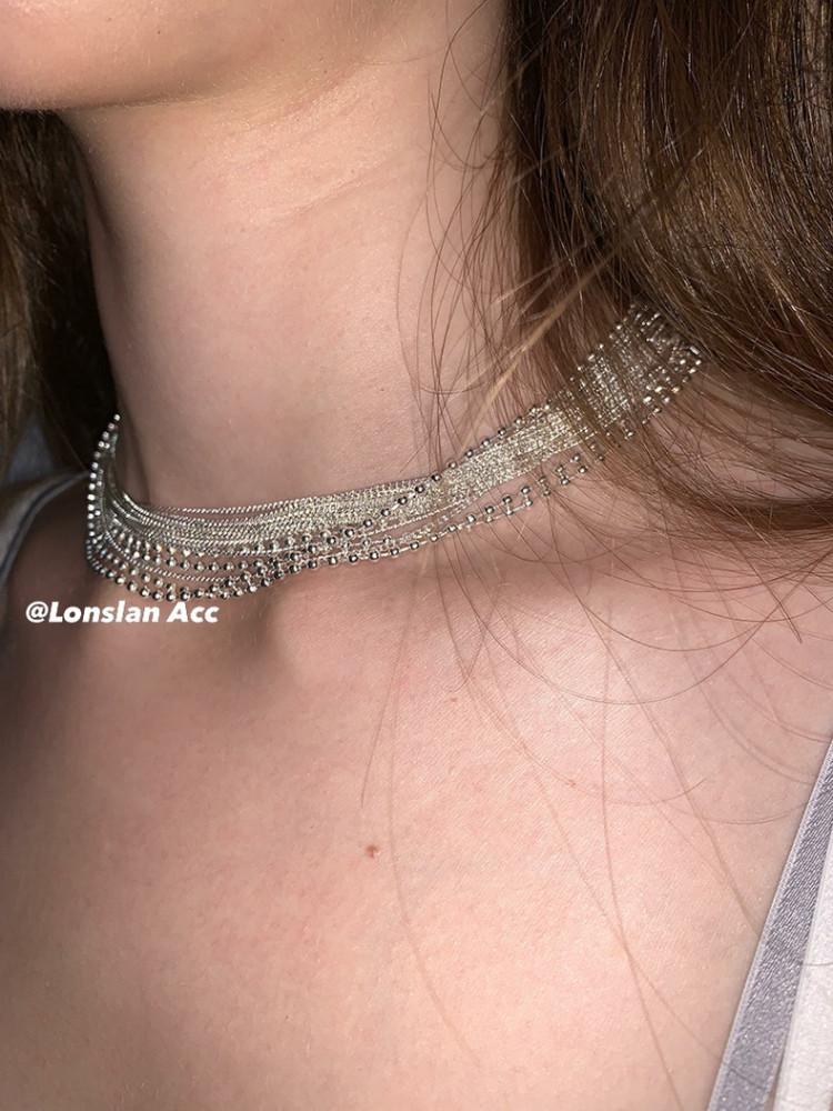 [collective] metal silver layered necklace / 실버 레이어드 목걸이