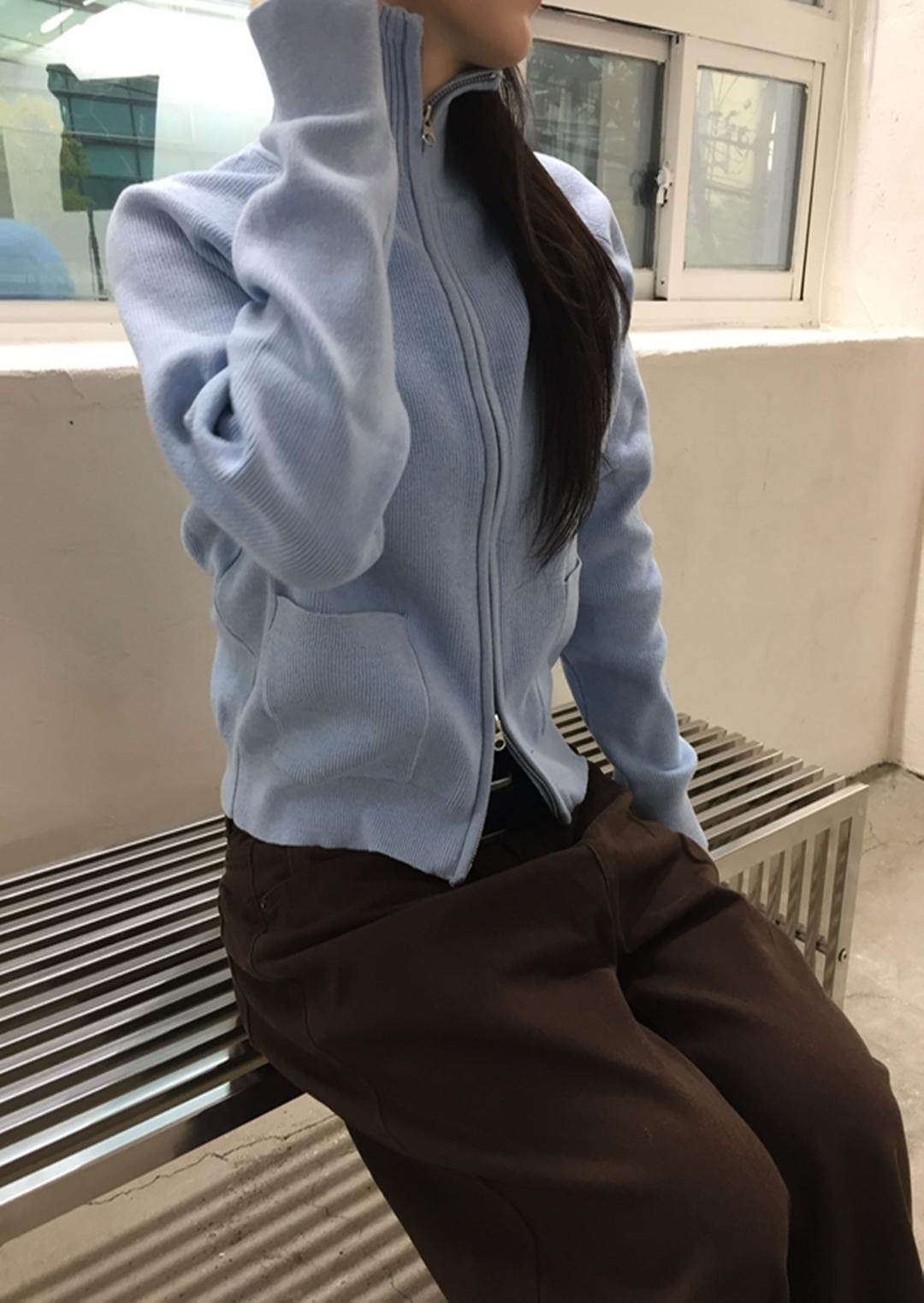 SOFT YKK TWO-WAY KNIT ZIPUP (5COLOR)