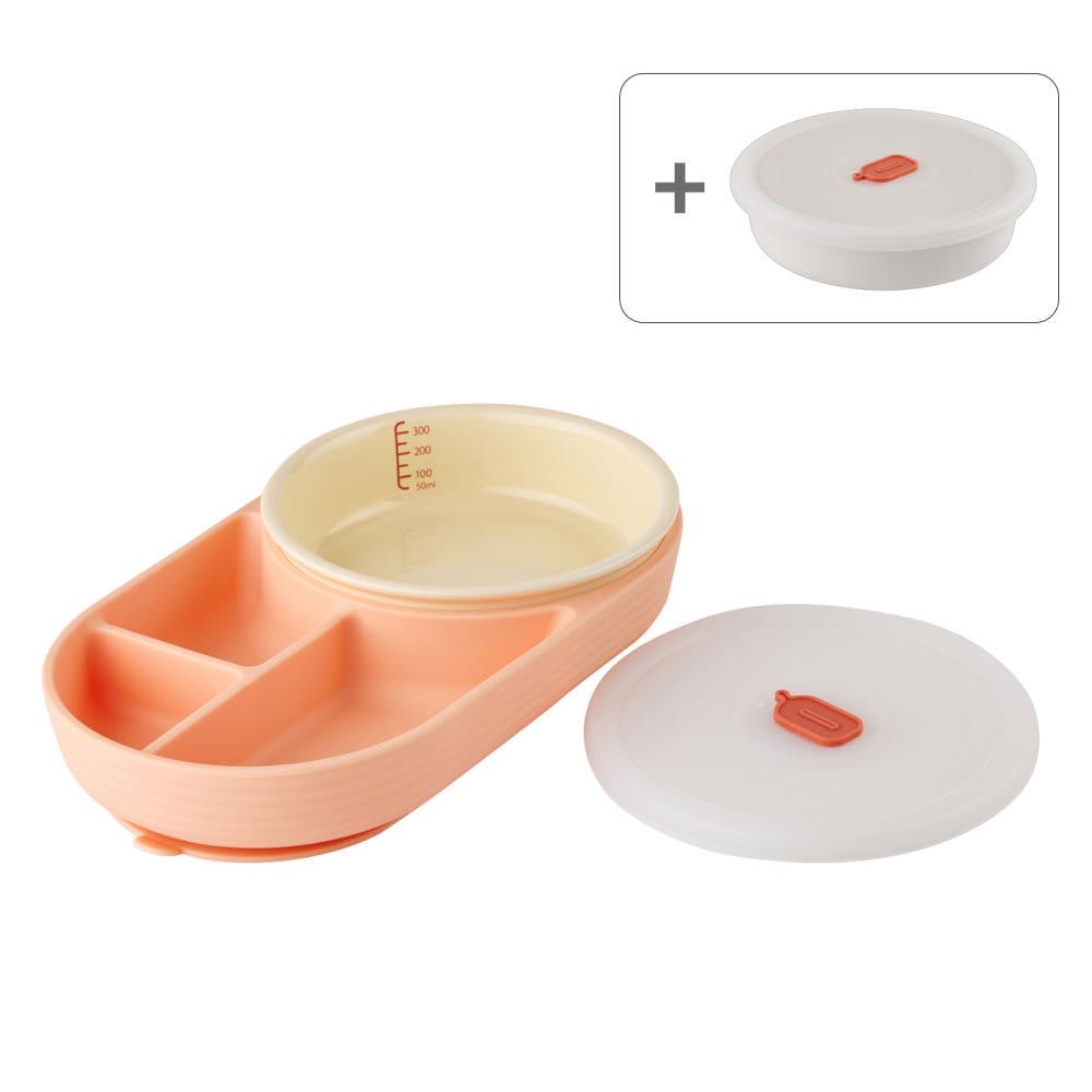 [선물대첩]요한손베비스 클린클링 이유식 흡착식판1p+세라믹 밀폐용기 350ml 2p