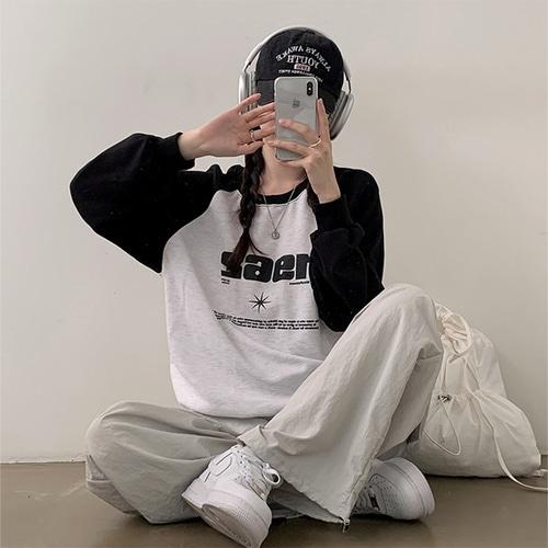 봄옷*[y2k/데일리] 빈티지무드, 1962 영문 나염 배색 나그랑 오버핏 맨투맨 (3color)