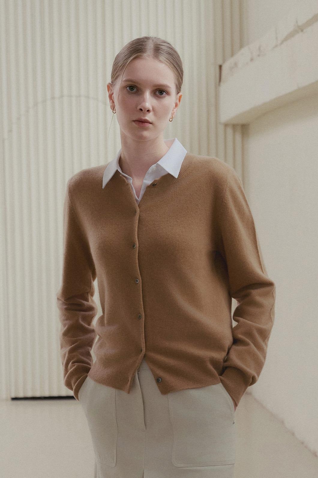 W_베이비 캐시미어 크루넥 가디건