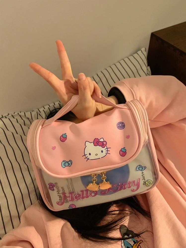 헬로키티 파우치 산리오 캐릭터 학용품 필통 투명 소지품 수납