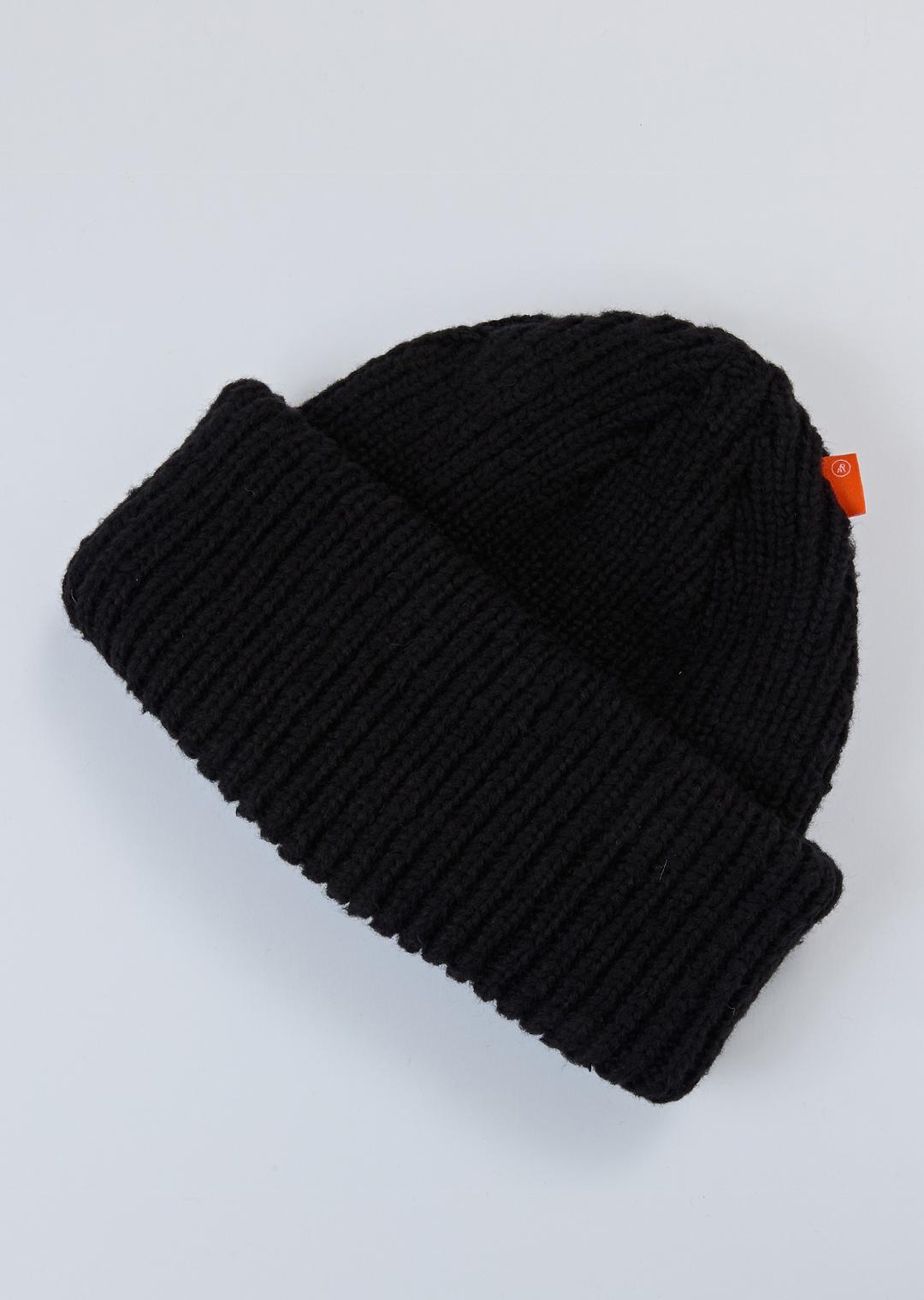 Long rolled beanie (BLACK)