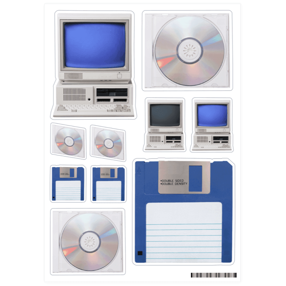 T.L.C.ROOM broken computer 모조지 스티커  ㅣ 마플샵