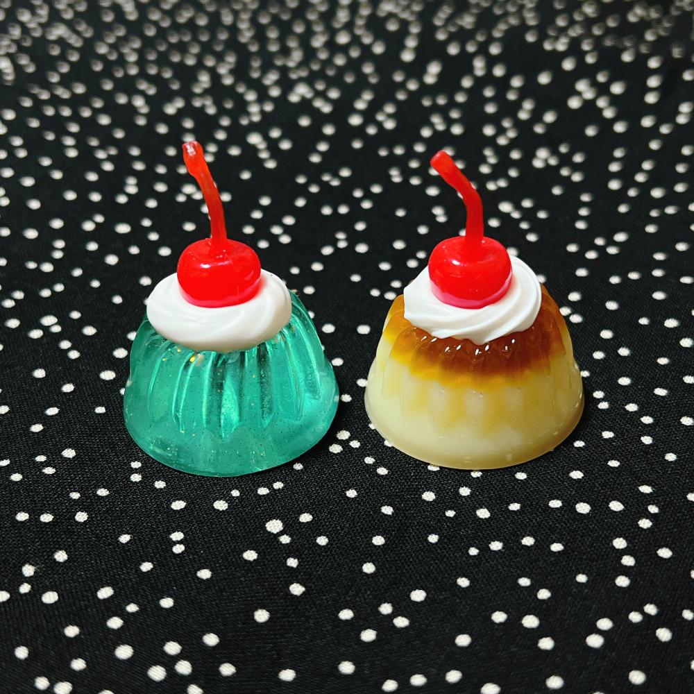 굿냐잇 푸딩 메론소다 젤리 레진 키링 체리 레진아트