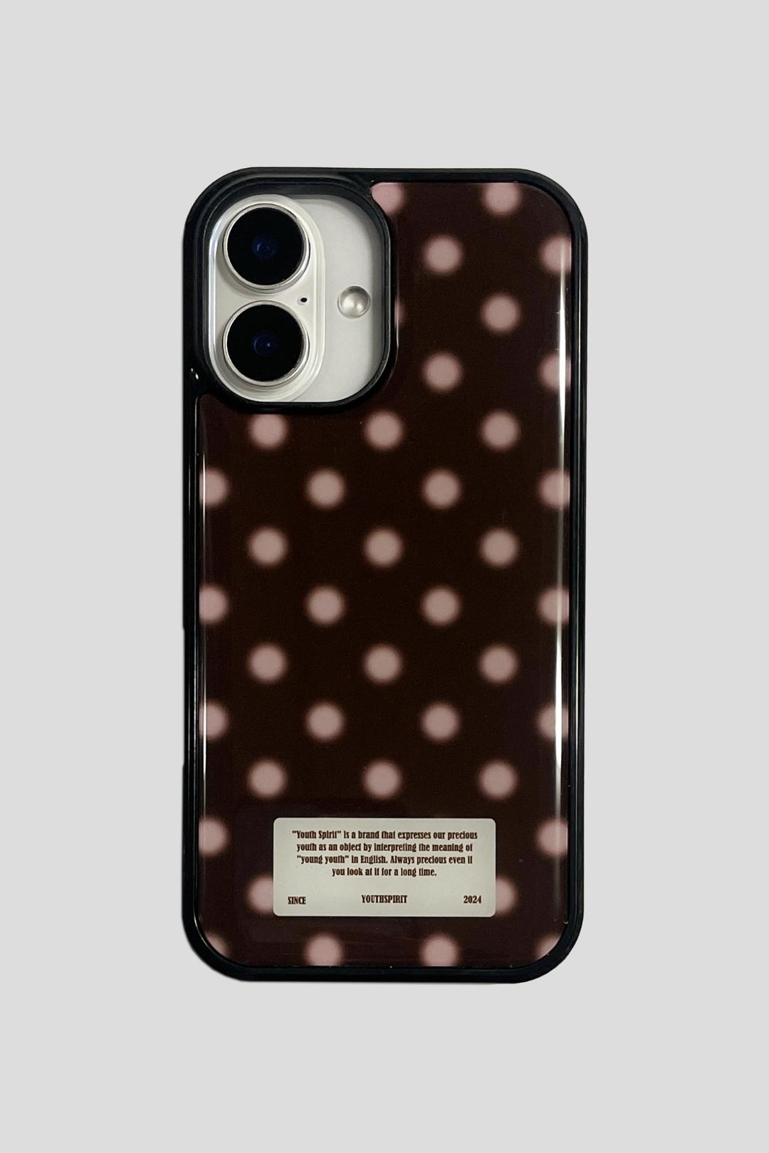 Dot pink deepbrown 핑크 딥브라운 땡땡 도트 케이스