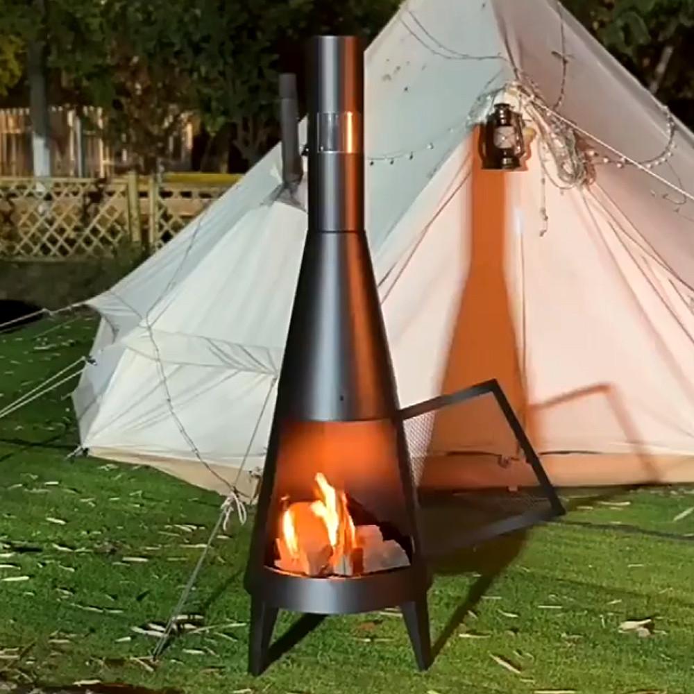 벽난로형 쿠킹화로 화목 장작 화로 불멍 화로대 바베큐그릴 야외 난로 캠핑 160cm