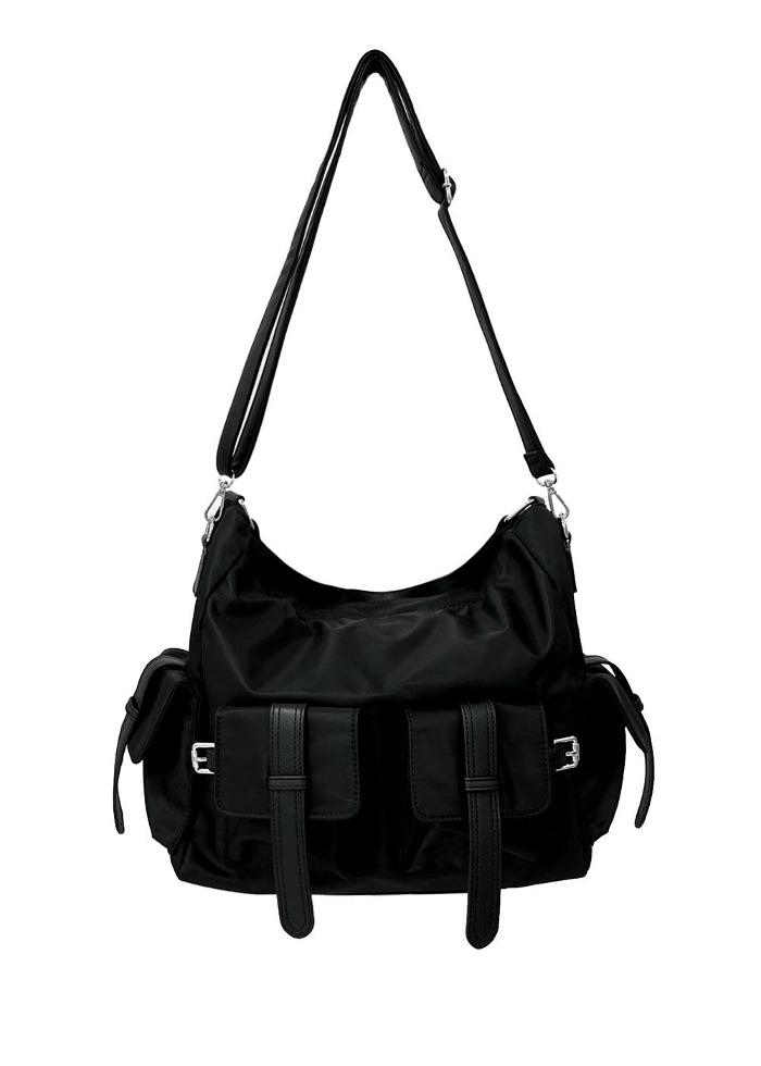 NO.162 BLACK CAMZ NYLON BIG CROSS BAG