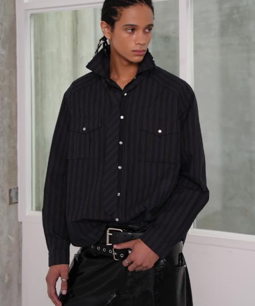 Tough striped shirt (navy)