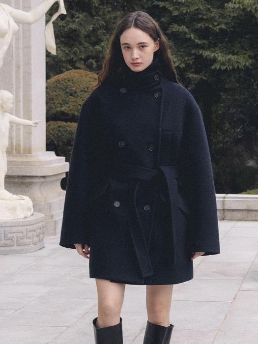F Wool Classic Double Pea Coat_Night