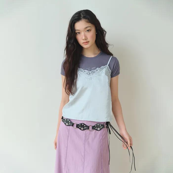 [2차 reorder] Satin Lace Bustier (SKY BLUE)