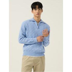 [빈폴멘] 케이블 반집업 니트  스카이 블루 (BC5951C20Q)