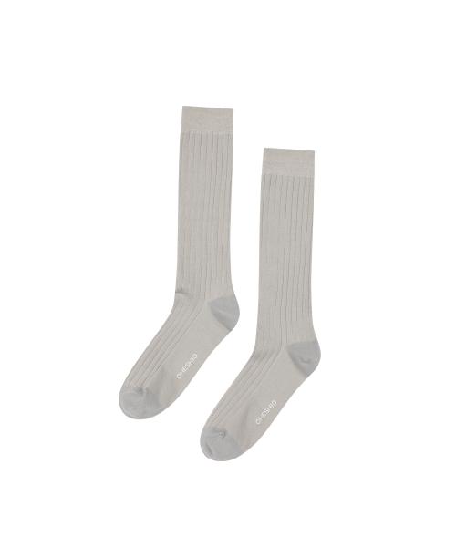 STRIPED RIB SOCKS, GRAY
