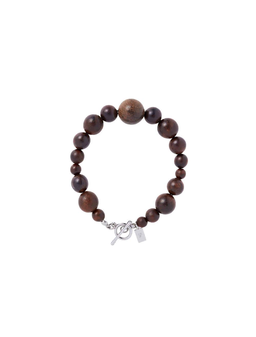 WOOD BALL BRACELET [BROWN]