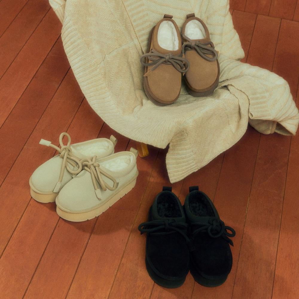 Fuzzy ribbon platform mule (4color)