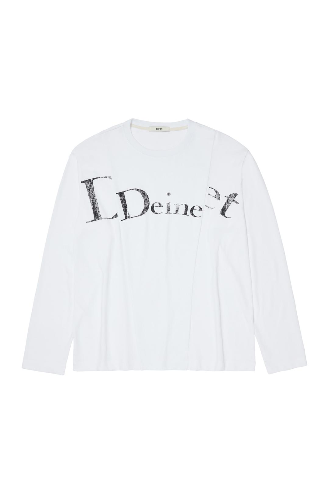 DEINET LOGO CONTRAST LONG SLEEVE IN WHITE