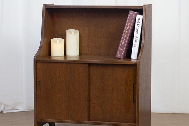 세느 라왕 합판 레트로 미니 미닫이 협탁 수납장