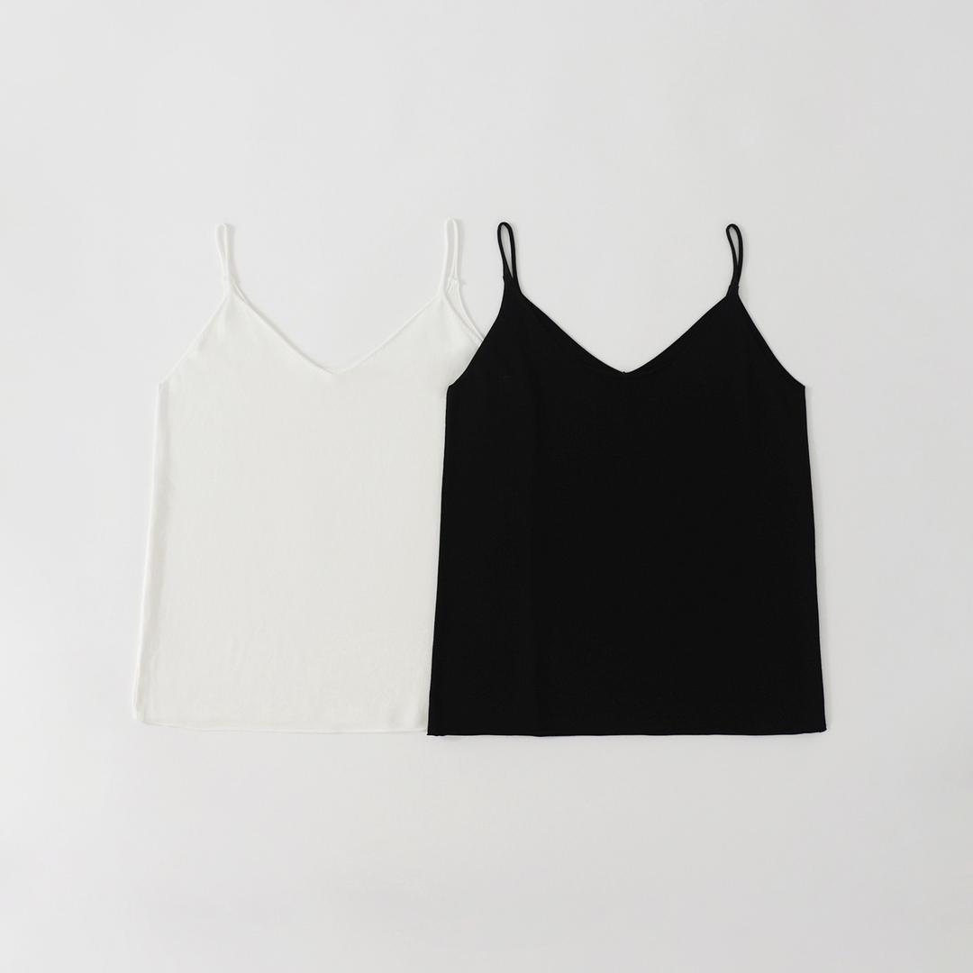 다즐링 브이넥 니트 끈나시 이너 레이어드 나시 탑 러닝 캐미솔 민소매 A라인