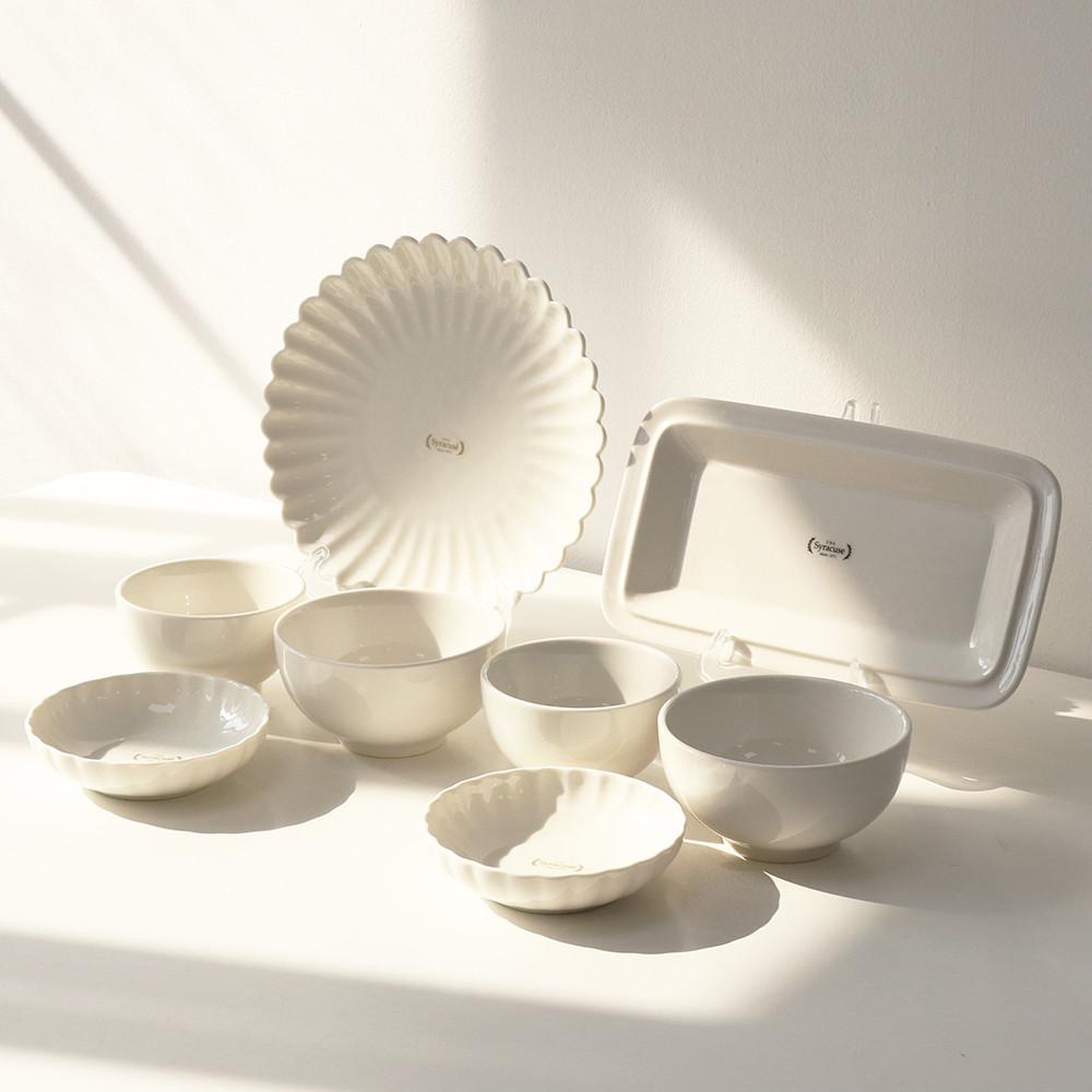 시라쿠스 메이플 프리즈 콜라보 2인 그릇세트 8p 신혼 화이트