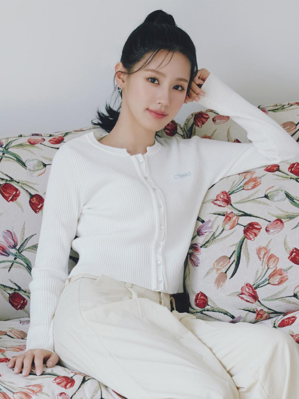 [23SS] 로고 자수 버튼업 골지 가디건