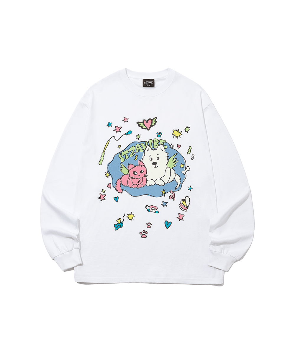[2/4 2nd Restock][ITA25UT04WH] CAT&DOG IN SWEET HOME LONG SLEEVE