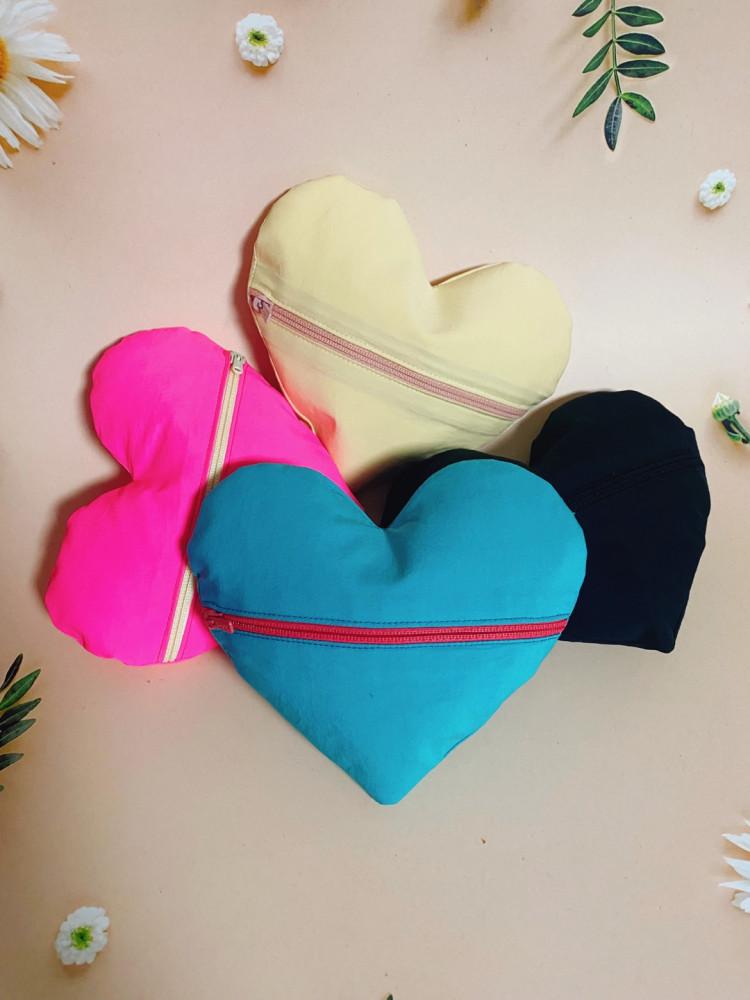 여름, 하트 쿠션 파우치