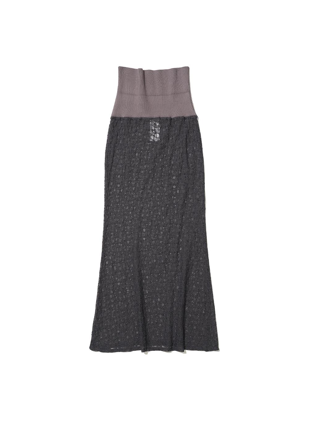 [WOMEN] LACE FLARE MAXI SKIRT_CHARCOAL