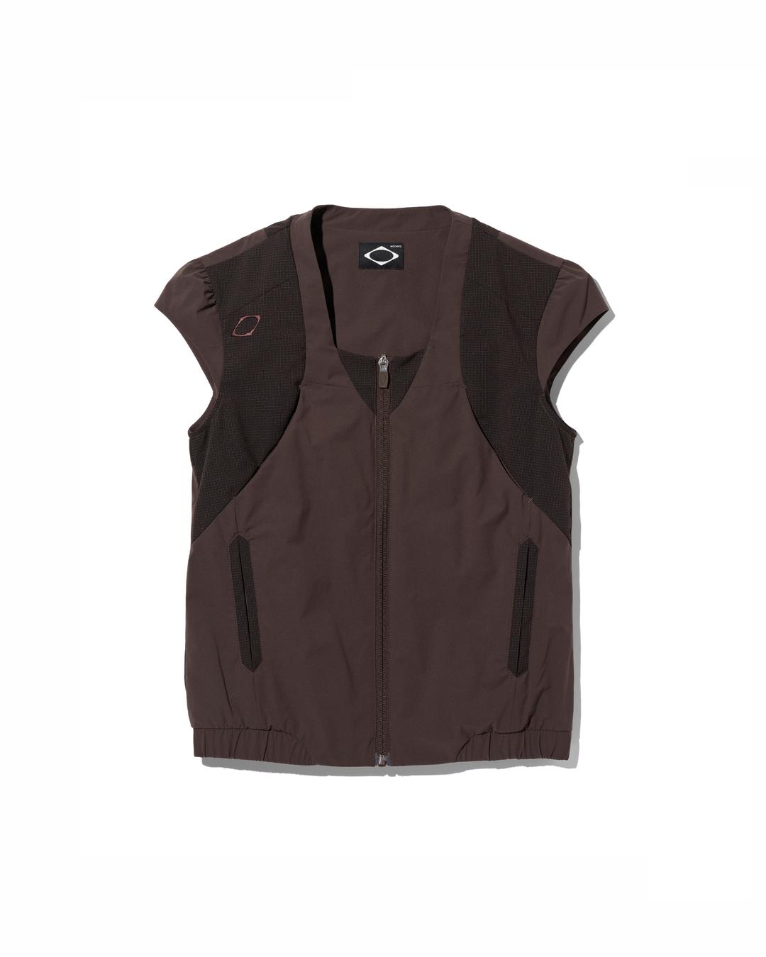 COLOR BLOCKED TRACK ZIP-UP_BROWN