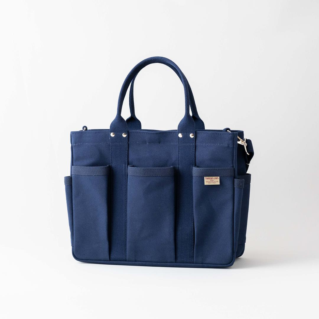 Heavy Canvas Tool Shoulder Tote  | Matsunoya - Blue