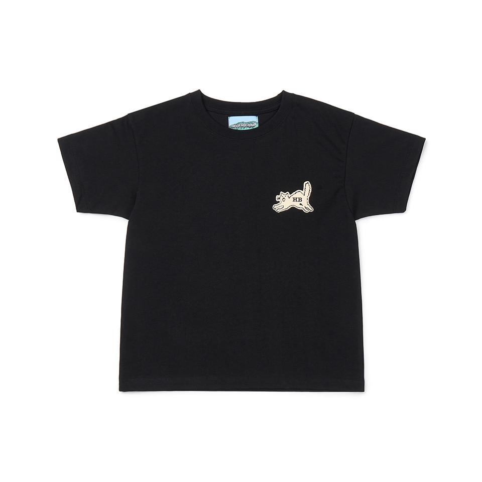 Jumping cat crop T-shirt