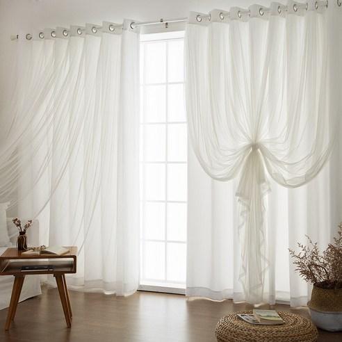 까르데코 메리미 264 이중레이스 중형 암막커튼 - 가리개커튼 | 쿠팡