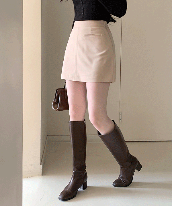 퍼빗 [치마바지] 마를렌 심플 미니 스커트  - 2color