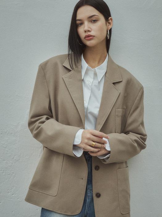 Oversized 3 Button Blazer_CTO104(Beige)