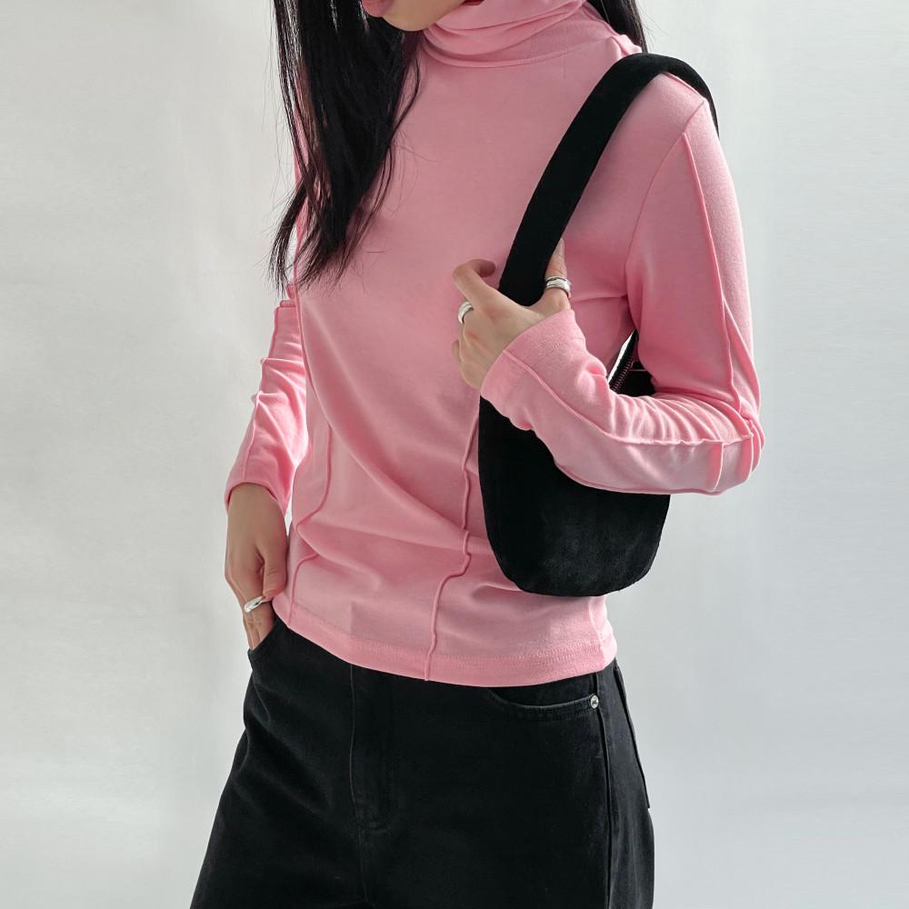 [오늘출발] 핀턱 터틀넥 폴라 티셔츠 (5color)