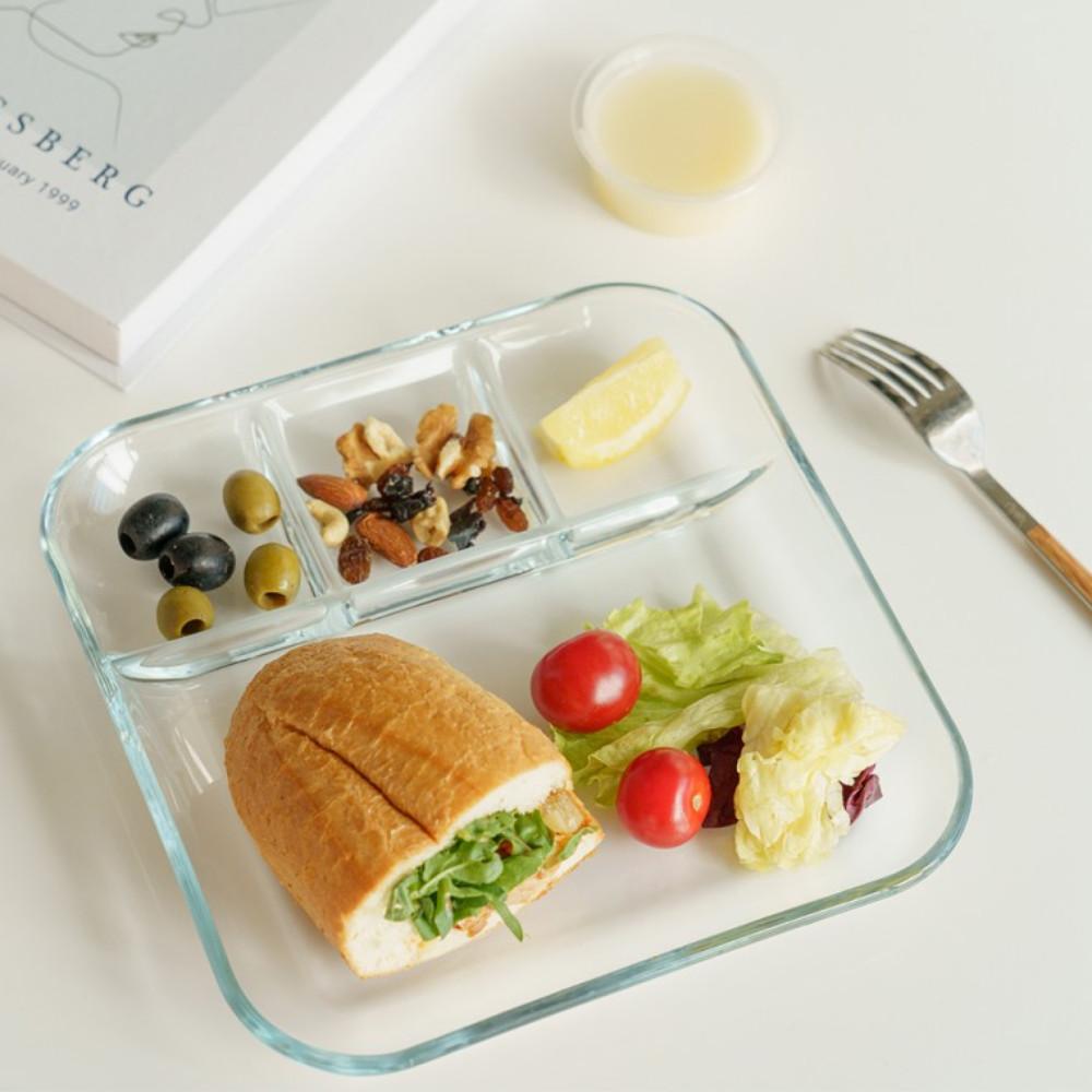 봉순 내열 투명 칸칸이 그릇