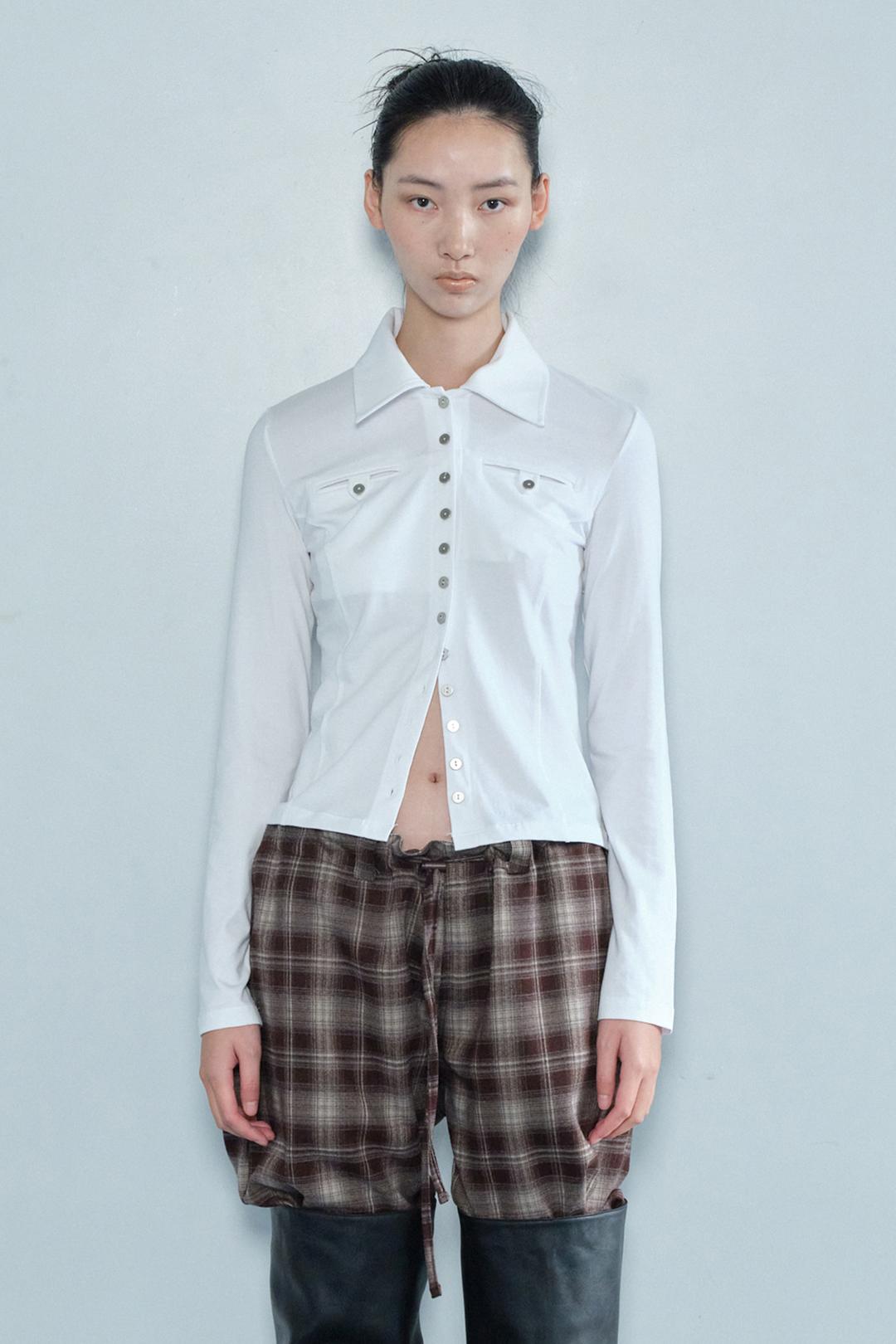 BUTTON POCKET TOP / WHITE