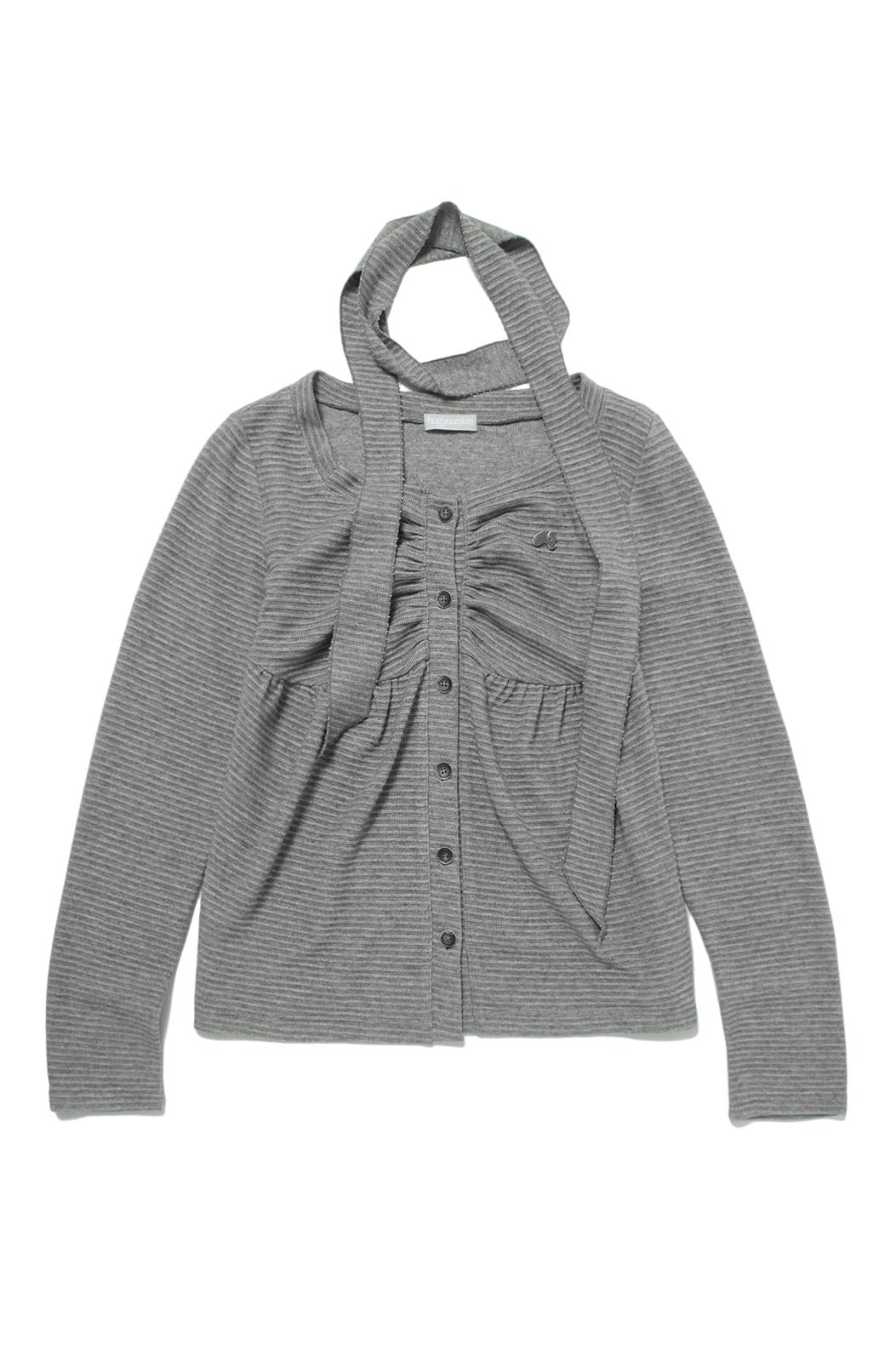 Knitted babydoll cardigan (Charcoal)