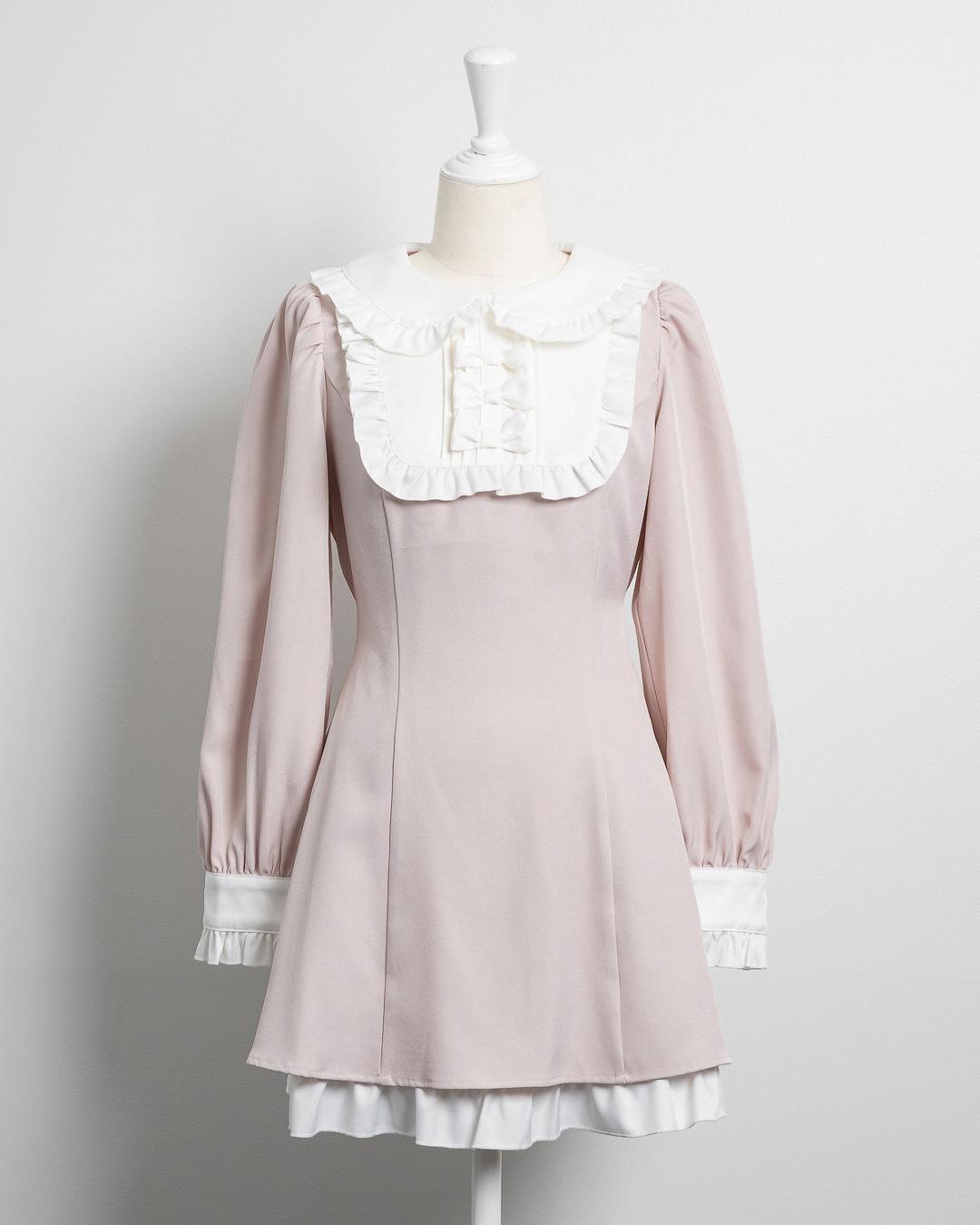 スクエアフリルリボンドーリーワンピース