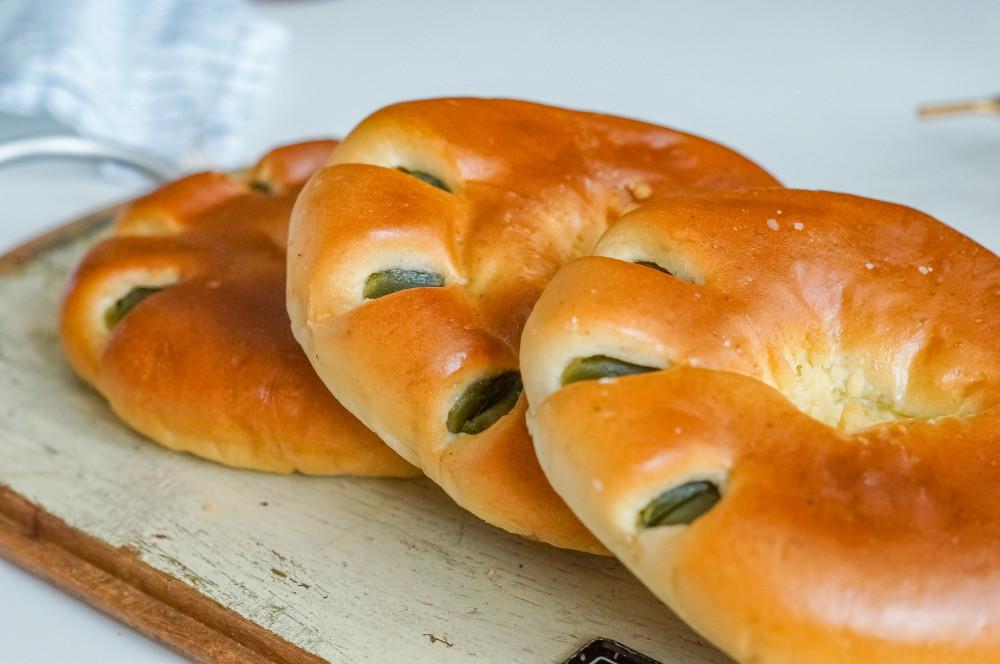 우리밀 수제 완두 앙금빵 틔움긴생각