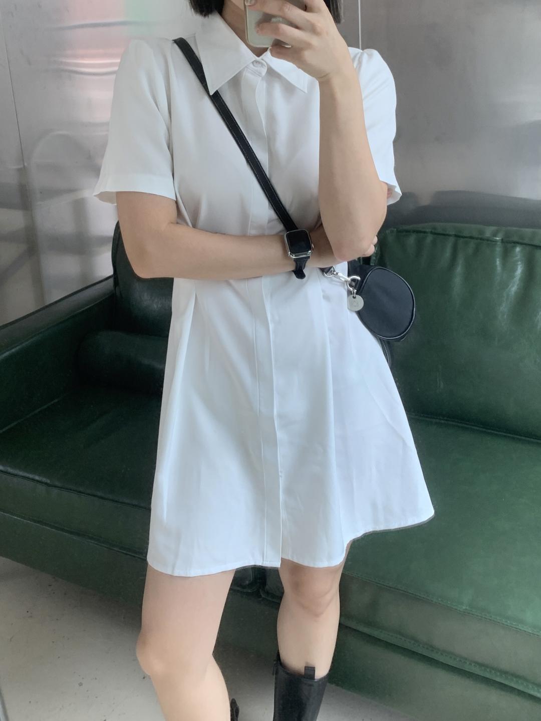 퍼니 핀턱 셔츠 원피스 (2 color)