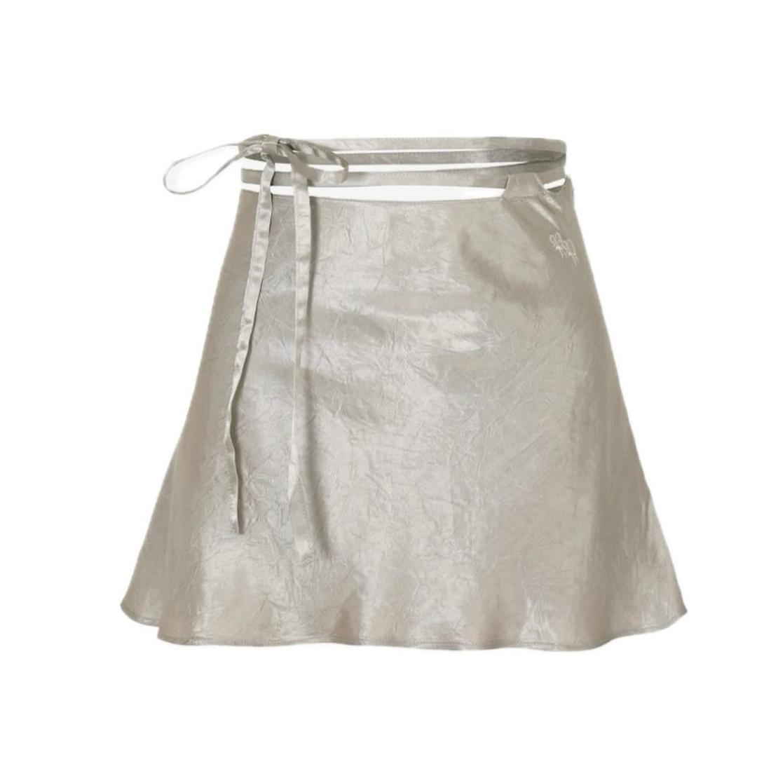 페인오어플레져 orchid mini skirt beige | 후루츠패밀리