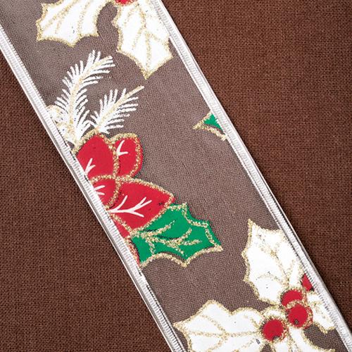 실버 크리스마스 와이어 리본