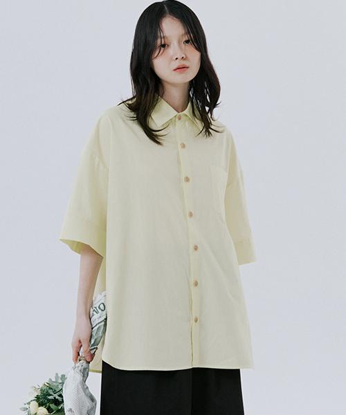 유니섹스 커프스 셔츠 노랑