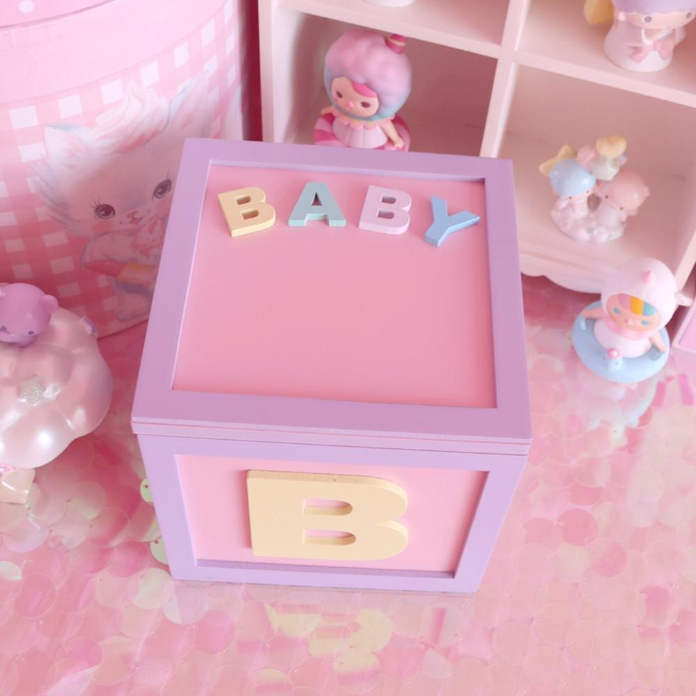 C798 베이비 귀여운 파스텔톤 목재 악세사리수납함 정리함