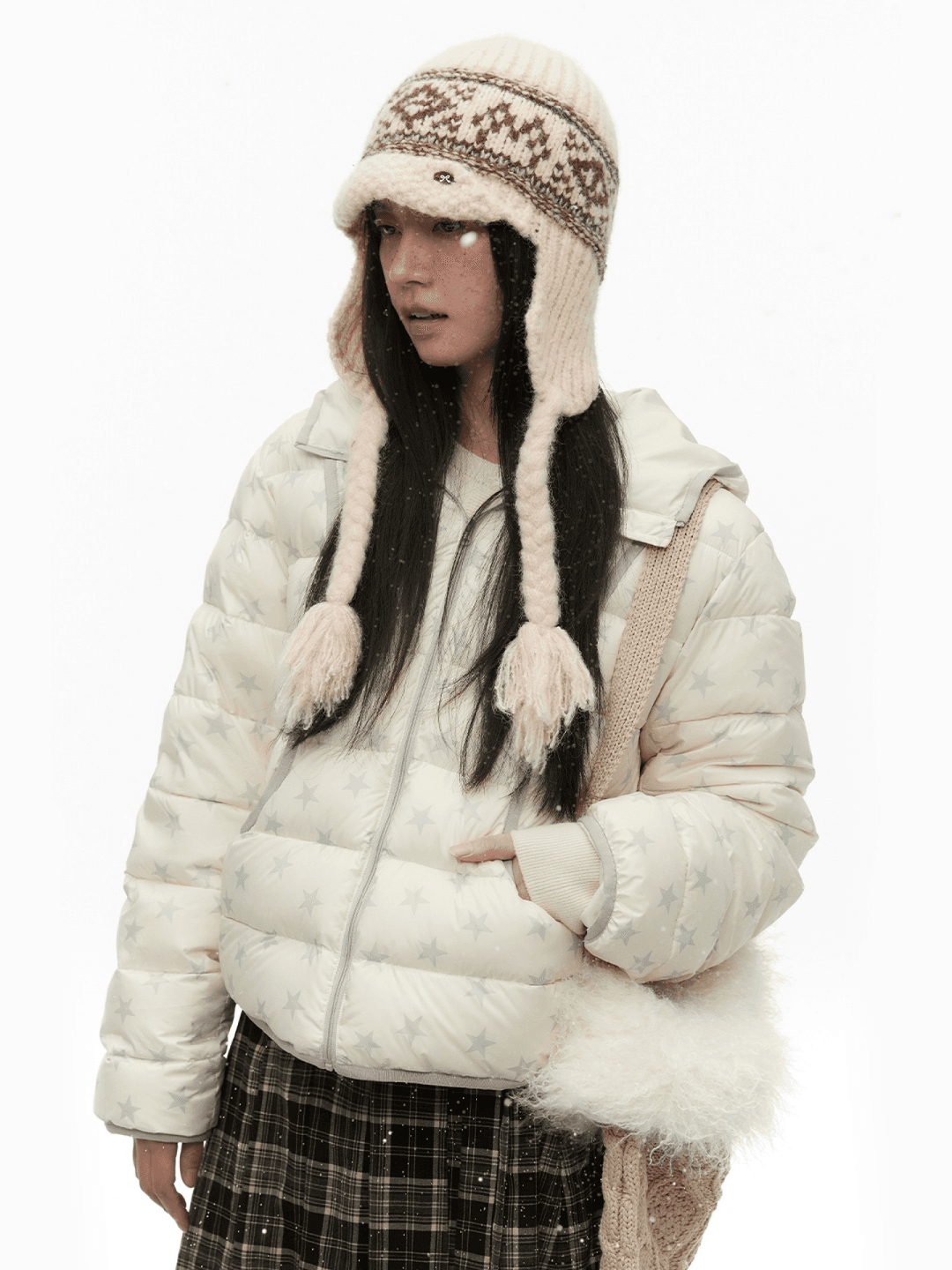 Pinkmoor Cream Yellow Star Down Jacket