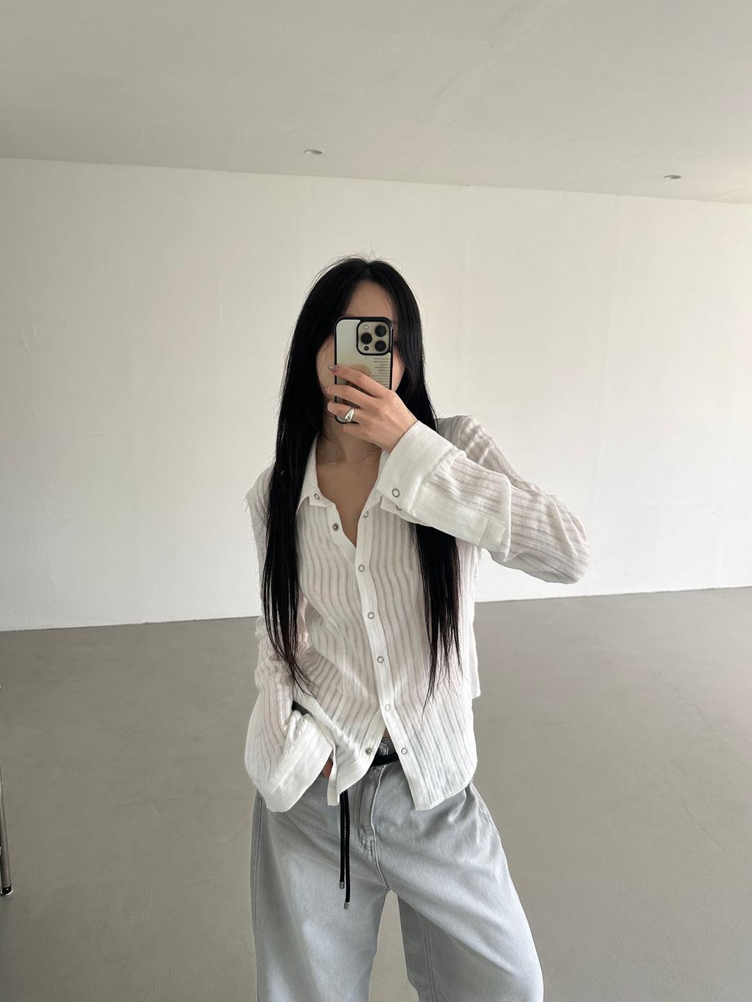 이너뮤트 see-through snap shirt (2color)