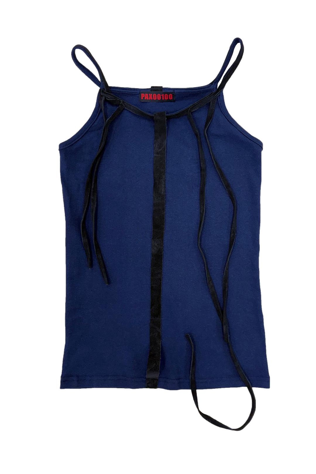 LEATHER STRINGS SLEEVELESS TOP