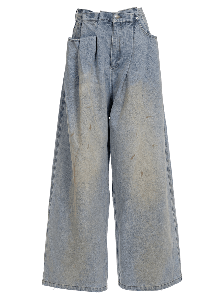 TREATED FOLDED JEANS